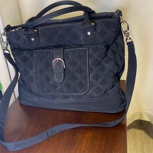 Vera Bradley Black Microfiber Every Day Shoulder or Handle Bag